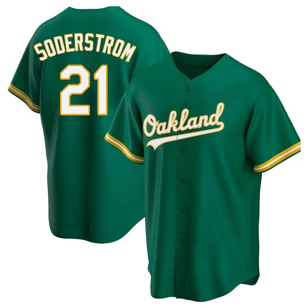 Davalo Athletics #21 Tyler Soderstrom Player Green Replica Kelly Alternate Stitched Jersey