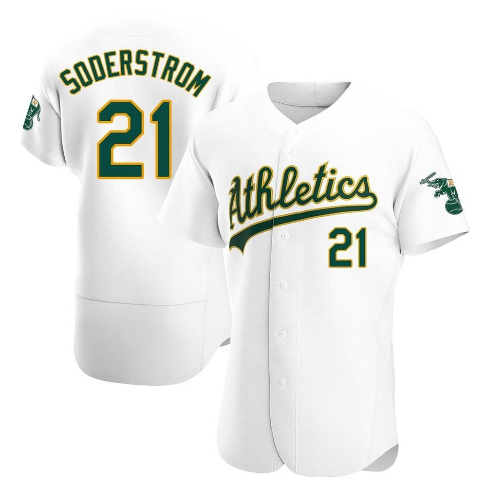 Davalo Athletics #21 Tyler Soderstrom Player White Authentic Home Stitched Jersey