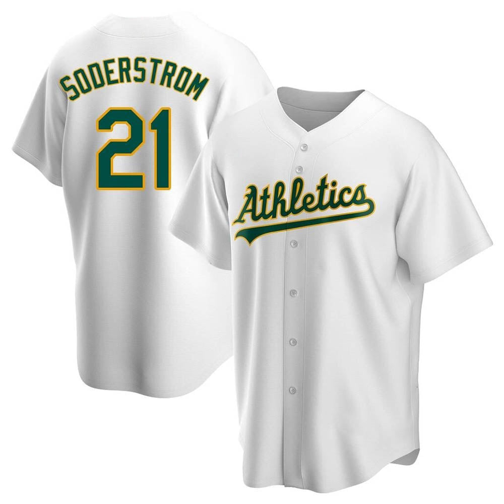 Davalo Athletics #21 Tyler Soderstrom Player White Replica Home Stitched Jersey