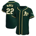 Davalo Athletics #22 Jeff McNeil player Green Authentic Alternate Stitched Jersey