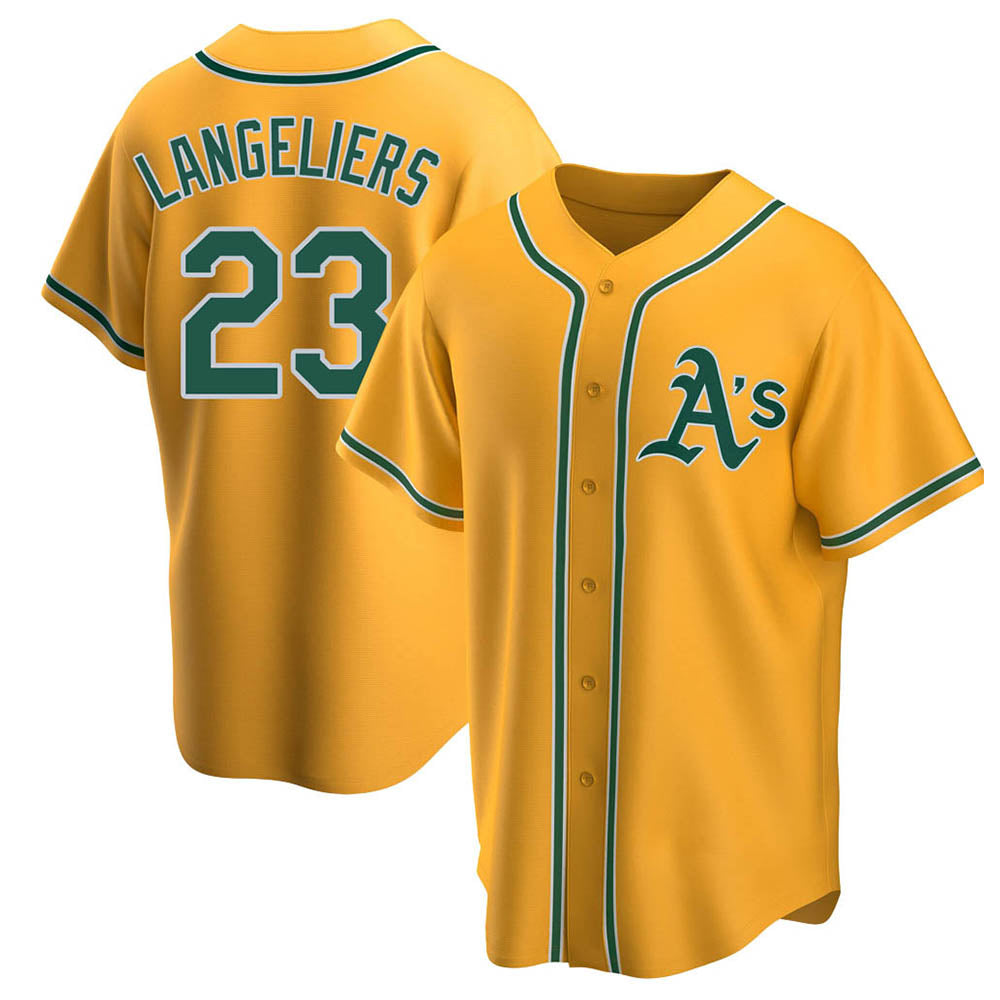 Davalo Athletics #23 Shea Langeliers Player Gold Replica Alternate Stitched Jersey