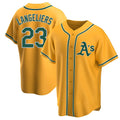 Davalo Athletics #23 Shea Langeliers Player Gold Replica Alternate Stitched Jersey