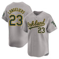Davalo Athletics #23 Shea Langeliers Player Gray Limited Away Stitched Jersey