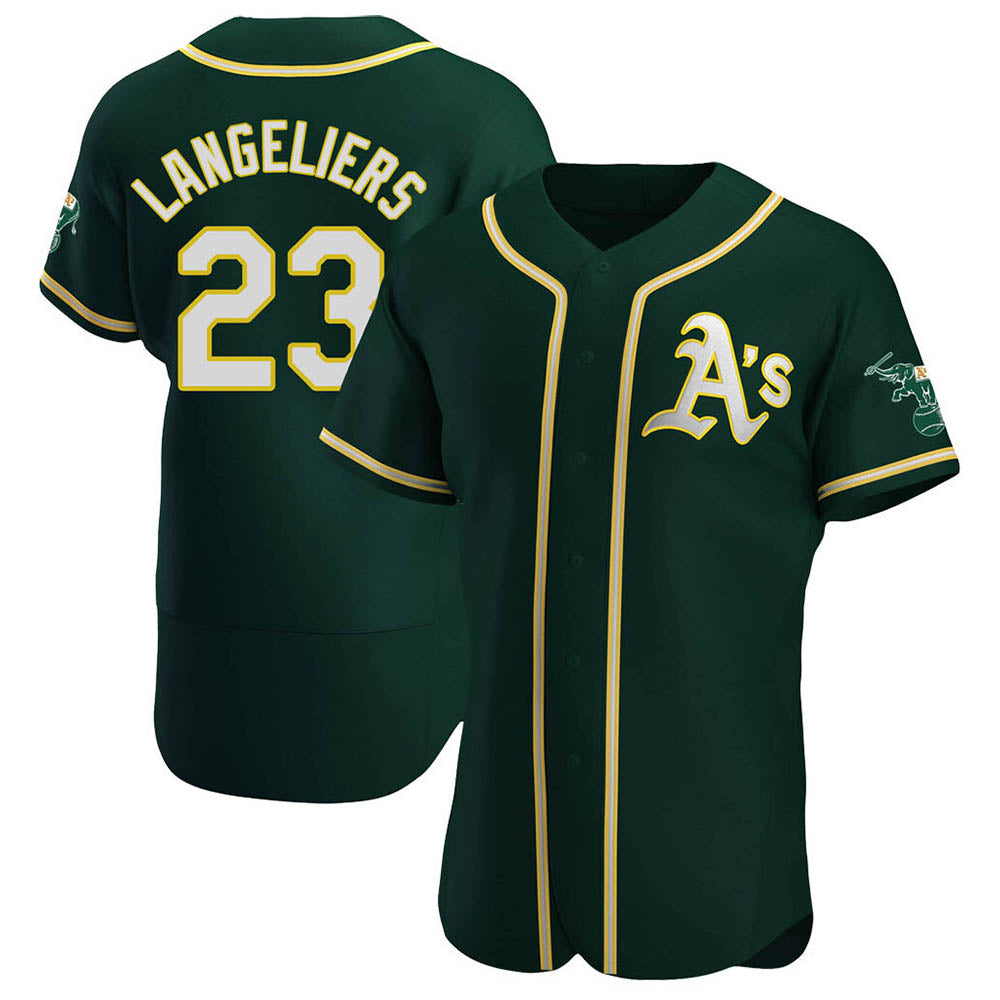 Davalo Athletics #23 Shea Langeliers Player Green Authentic Alternate Stitched Jerseys