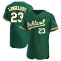 Davalo Athletics #23 Shea Langeliers Player Green Authentic Kelly Alternate Stitched Jerseys