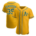 Davalo Athletics #35 Rickey Henderson Player Gold Authentic Alternate Stitched Jersey