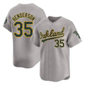 Davalo Athletics #35 Rickey Henderson Player Gray Limited Away Stitched Jersey