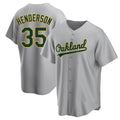 Davalo Athletics #35 Rickey Henderson Player Gray Replica Road Stitched Jersey