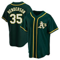 Davalo Athletics #35 Rickey Henderson Player Green Replica Alternate Stitched Jersey