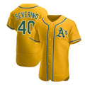 Davalo Athletics #40 Luis Severino player Gold Authentic Alternate Stitched Jersey