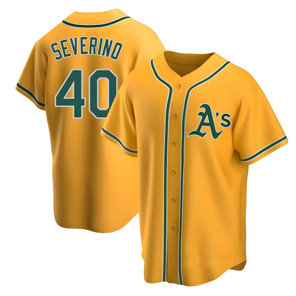 Davalo Athletics #40 Luis Severino player Gold Replica Alternate Stitched Jersey
