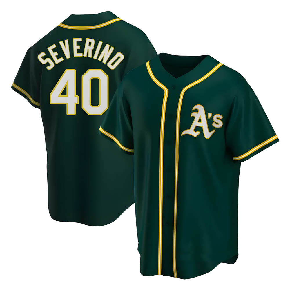 Davalo Athletics #40 Luis Severino player Green Replica Alternate Stitched Jersey