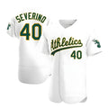 Davalo Athletics #40 Luis Severino player White Authentic Home Stitched Jersey