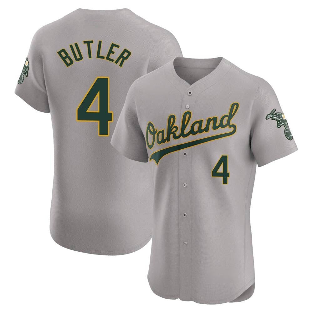 Davalo Athletics #4 Lawrence Butler player Gray Elite Road Stitched Jersey