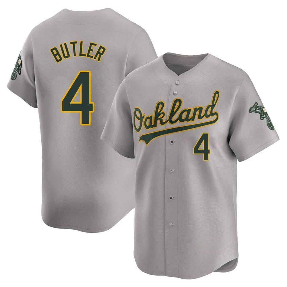 Davalo Athletics #4 Lawrence Butler player Gray Limited Away Stitched Jersey