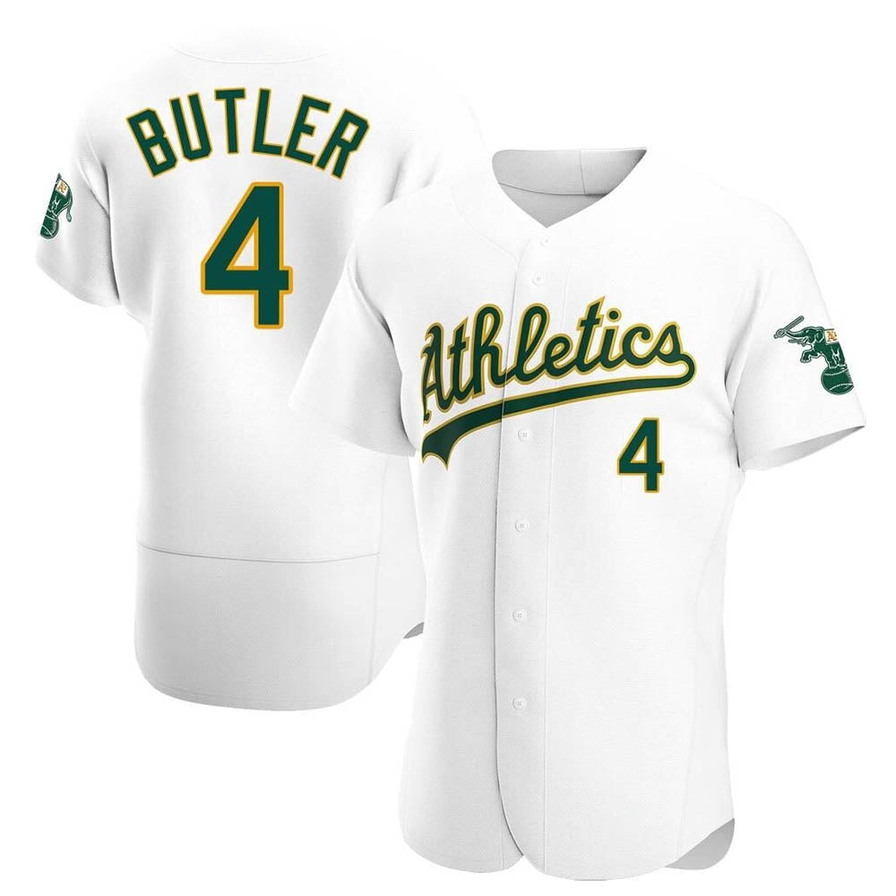 Davalo Athletics #4 Lawrence Butler player White Authentic Home Stitched Jersey
