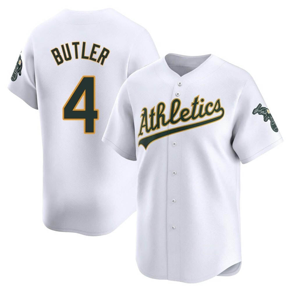 Davalo Athletics #4 Lawrence Butler player White Limited Home Stitched Jersey