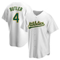 Davalo Athletics #4 Lawrence Butler player White Replica Home Stitched Jersey