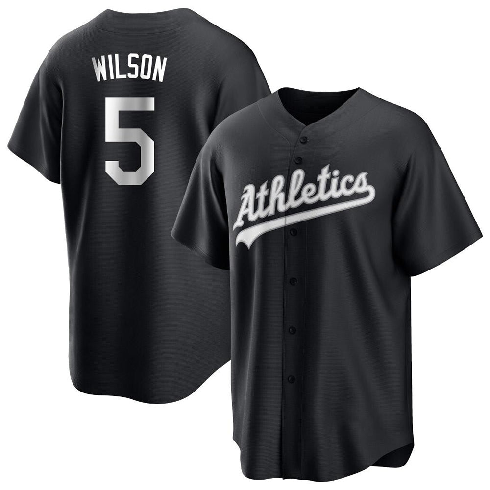 Davalo Athletics #5 Jacob Wilson Black&White Replica Alternate Stitched Jersey
