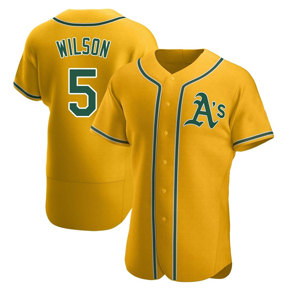 Davalo Athletics #5 Jacob Wilson Gold Alternate Stadium Stitched Jerseys