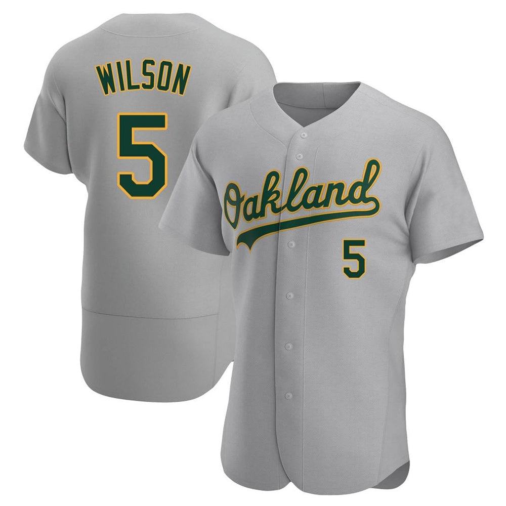 Davalo Athletics #5 Jacob Wilson Gray Authentic Road Stitched Jersey