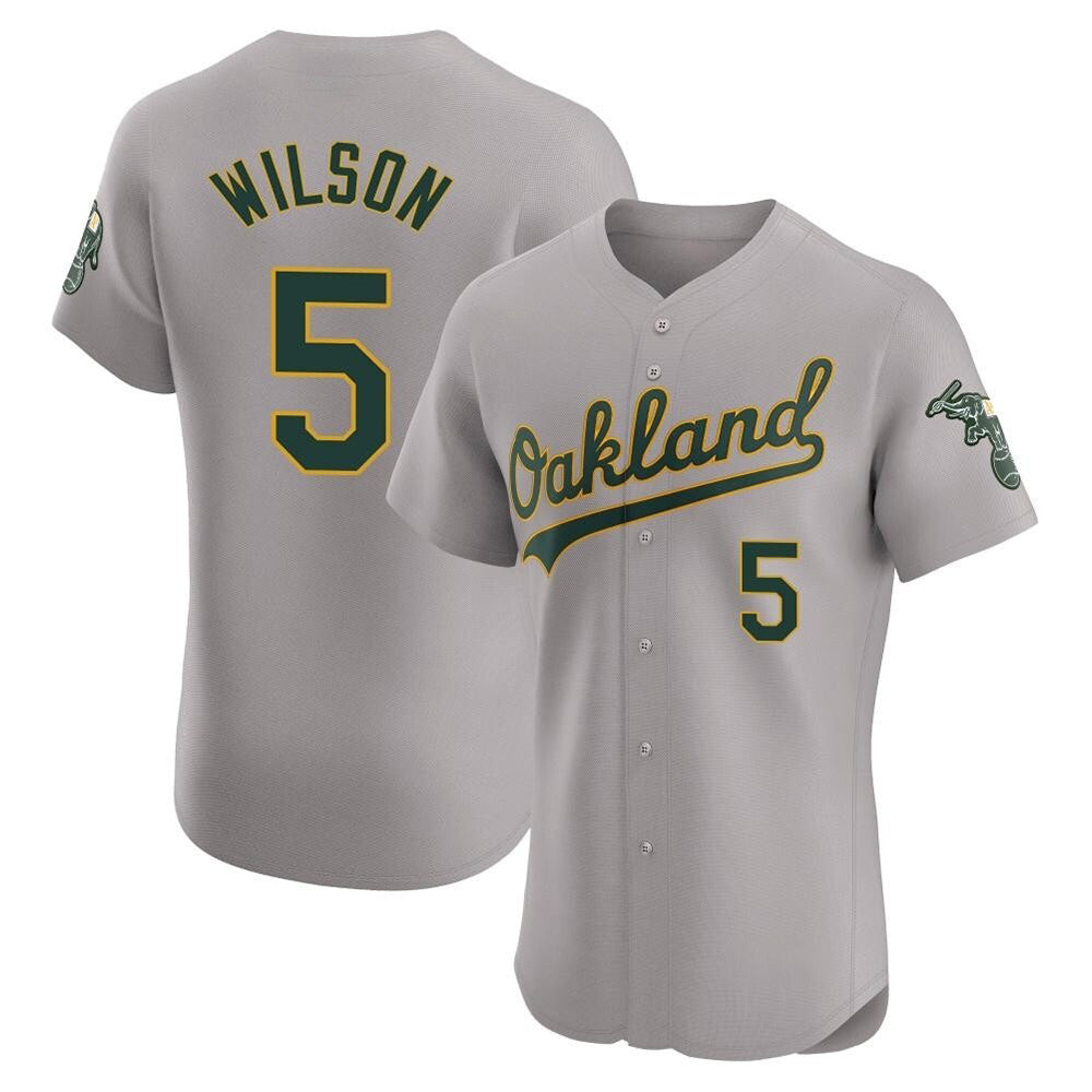 Davalo Athletics #5 Jacob Wilson Gray Elite Road Stitched Jersey