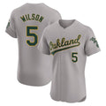 Davalo Athletics #5 Jacob Wilson Gray Elite Road Stitched Jersey