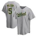 Davalo Athletics #5 Jacob Wilson Gray Replica Road Stitched Jersey