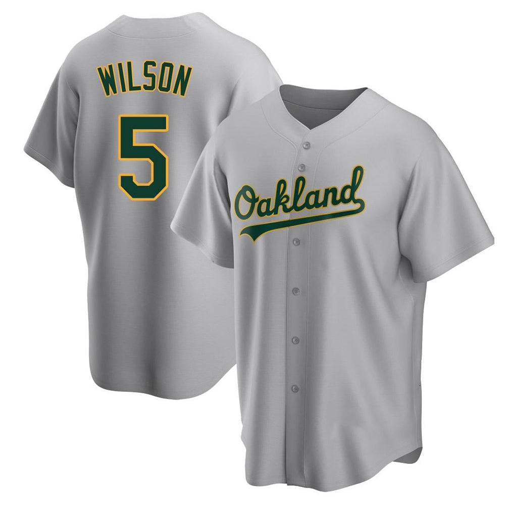 Davalo Athletics #5 Jacob Wilson Gray Replica Road Stitched Jersey