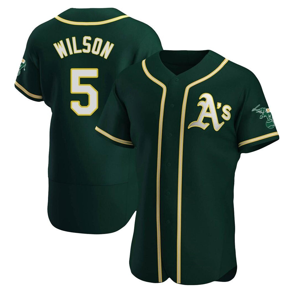 Davalo Athletics #5 Jacob Wilson Green Authentic Alternate Stitched Jersey