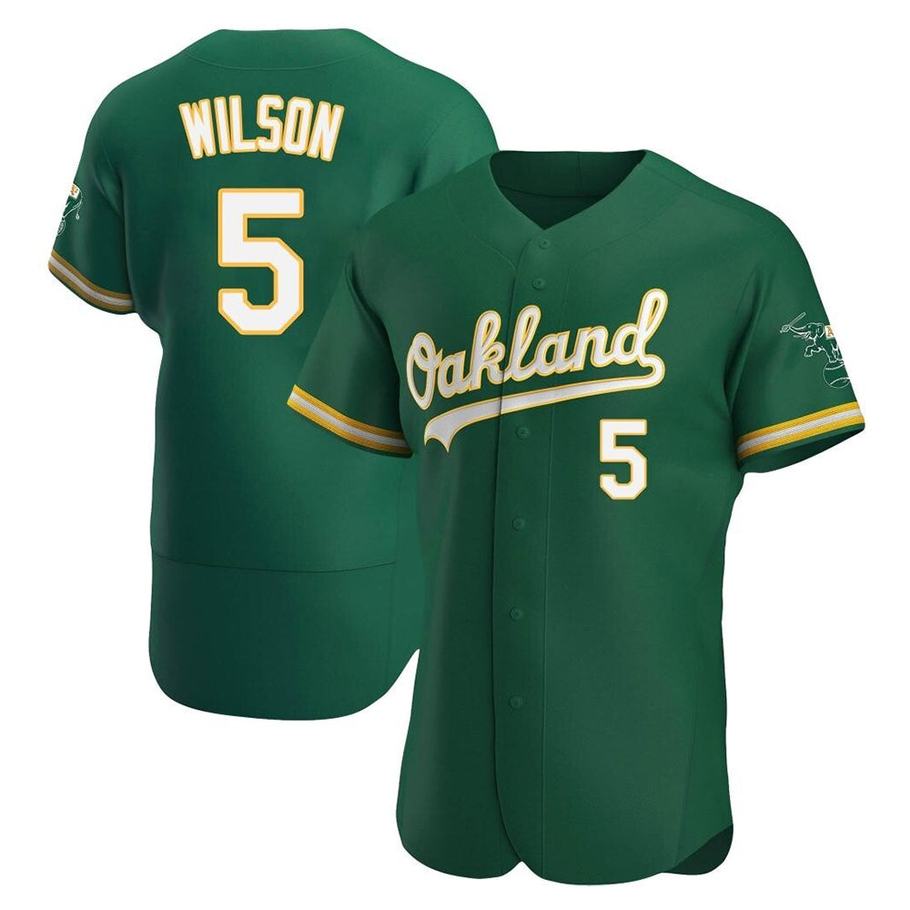 Davalo Athletics #5 Jacob Wilson Green Authentic Kelly Alternate Stitched Jersey