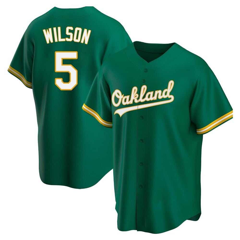 Davalo Athletics #5 Jacob Wilson Green Kelly Alternate Stitched Jersey