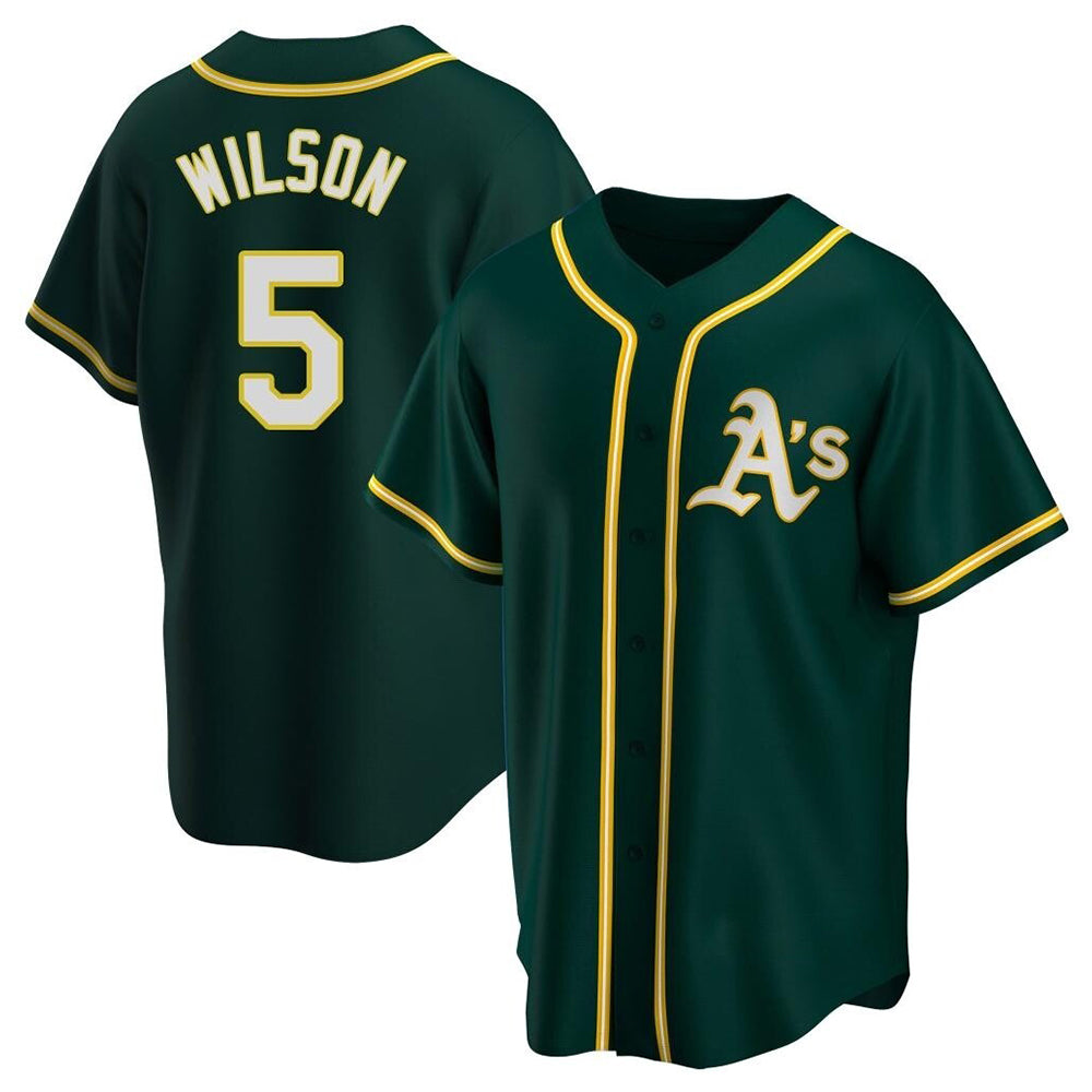 Davalo Athletics #5 Jacob Wilson Green Replica Alternate Stitched Jersey
