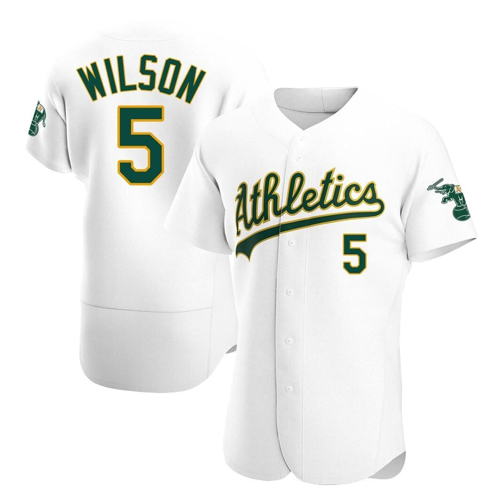 Davalo Athletics #5 Jacob Wilson White Authentic Home Stitched Jersey
