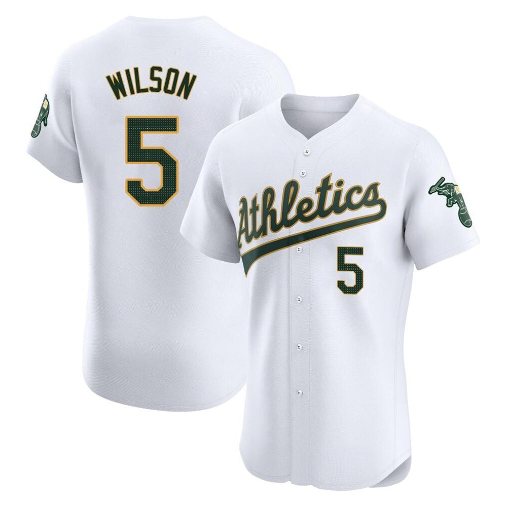 Davalo Athletics #5 Jacob Wilson White Elite Home Stitched Jersey