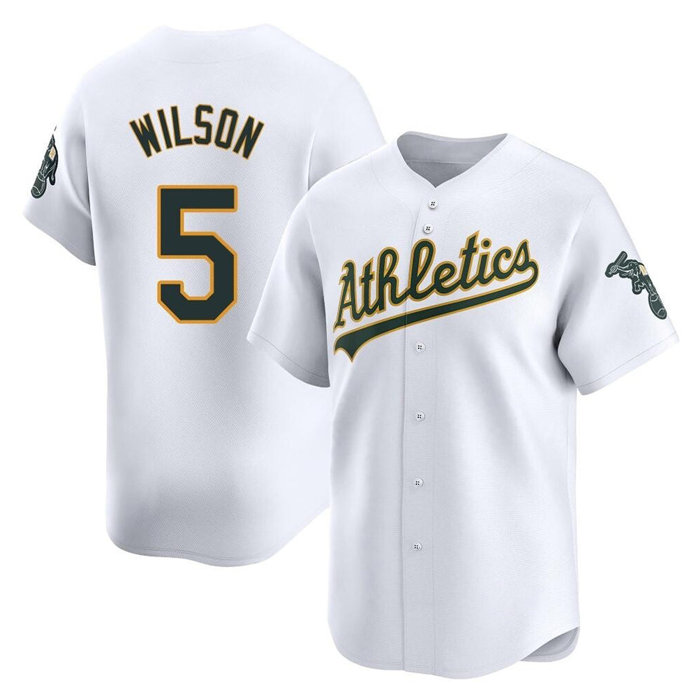 Davalo Athletics #5 Jacob Wilson White Limited Home Stitched Jersey