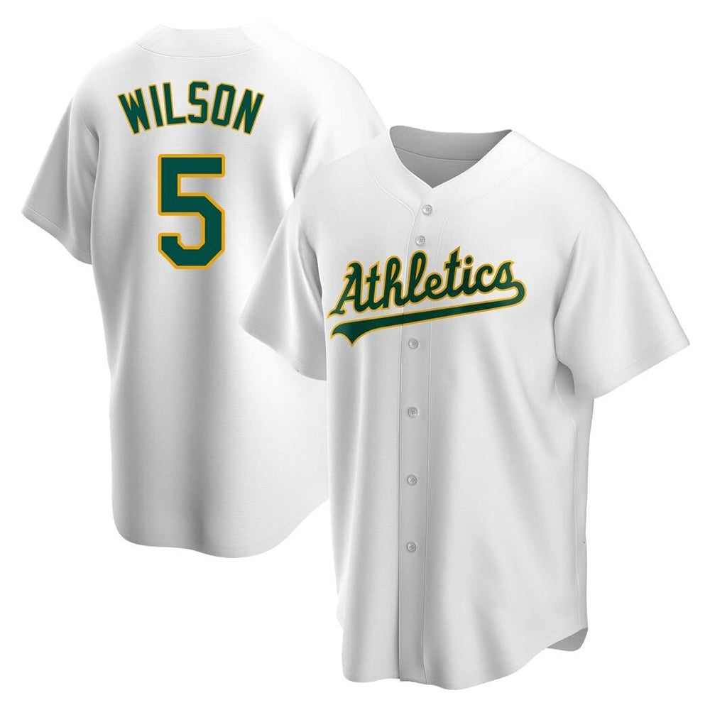 Davalo Athletics #5 Jacob Wilson White Replica Home Stitched Jersey