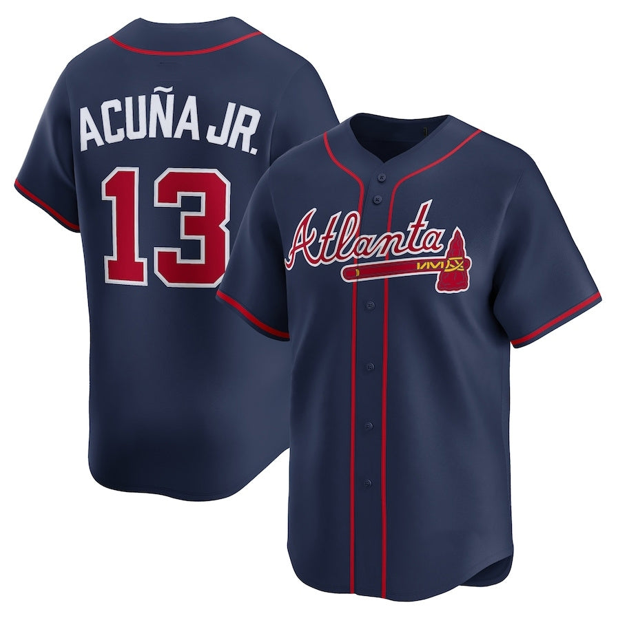 Davalo A.Braves #13 Ronald Acuna Jr. Alternate Limited Jersey - Navy Personalized Jerseys