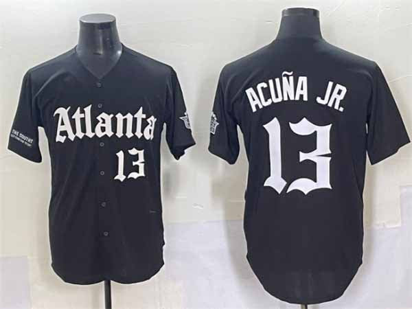 Davalo A.Braves #13 Ronald Acuna Jr. Black Gothic South x Outkast Edition Vapor Limited Stitched Personalized Jersey