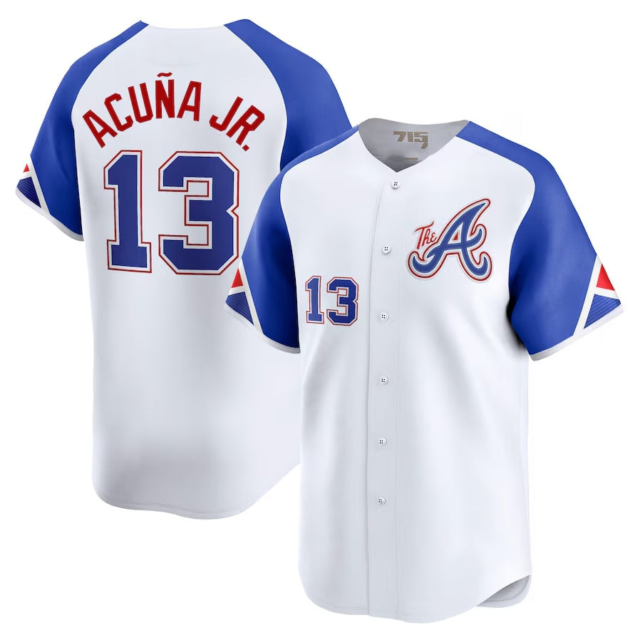 Davalo A.Braves #13 Ronald Acuna Jr. City Connect Limited Jersey - White Personalized Jerseys