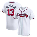 Davalo A.Braves #13 Ronald Acuna Jr. Home Elite Jersey - White Personalized Jerseys