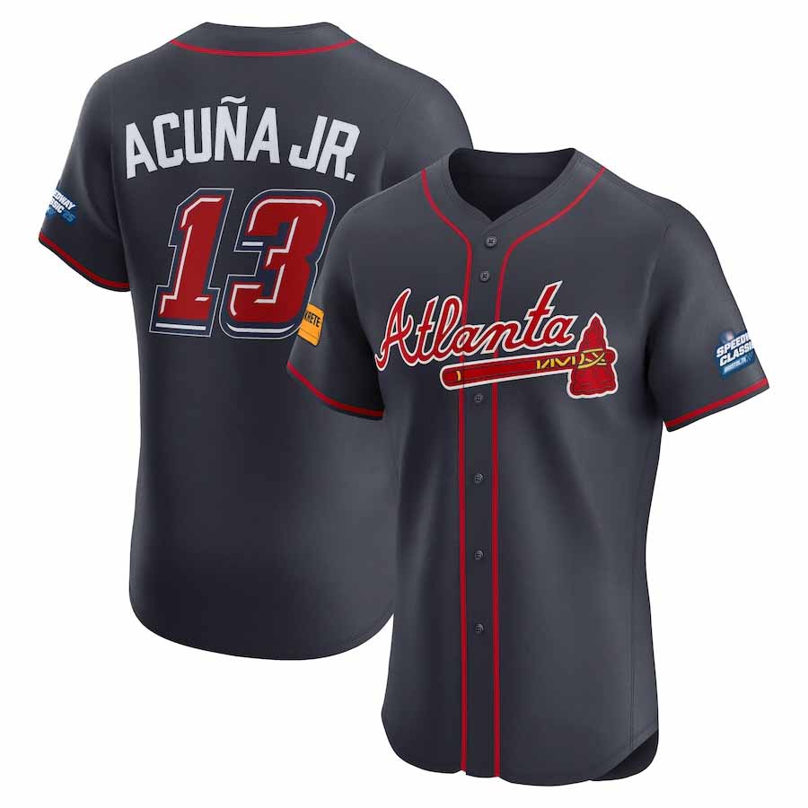 Davalo A.Braves #13 Ronald Acuna Jr. Navy 2025 Speedway Classic Alternate Elite Player Personalized Jersey