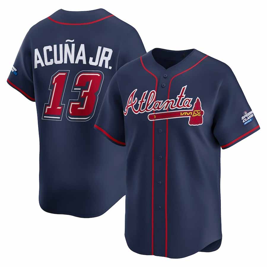Davalo A.Braves #13 Ronald Acuna Jr. Navy 2025 Speedway Classic Alternate Limited Player Personalized Jersey
