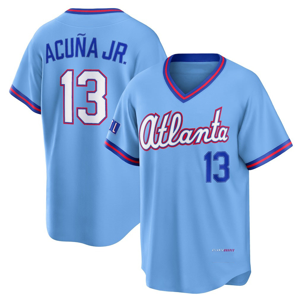 Davalo A.Braves #13 Ronald Acuna Jr. Powder Blue 2026 City Connect Stadium Stitched Personalized Jersey