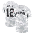 Davalo B.Bills #12 Jim Kelly Player Arctic Camo Salute to Service T-Shirt Hoodies Stitched Jerseys