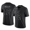 Davalo B.Bills #12 Jim Kelly Player Black RFLCTV Limited Stitched Jerseys