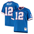 Davalo B.Bills #12 Jim Kelly Player Royal Mitchell & Ness Big & Tall 1990 Retired Replica Limited Stitched Jerseys