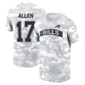 Davalo B.Bills #17 Josh Allen Player Arctic Camo Salute to Service T-Shirt Hoodies Stitched Jerseys