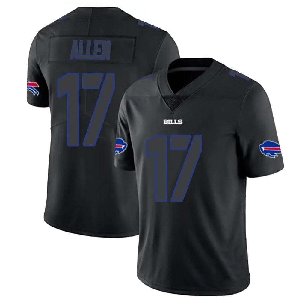 Davalo B.Bills #17 Josh Allen Player Black Impact Limited Home Game Stitched Jerseys