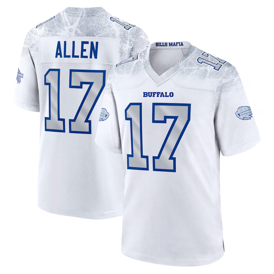 Davalo B.Bills #17 Josh Allen Player White Rivalries Collection Game Stitched Jersey